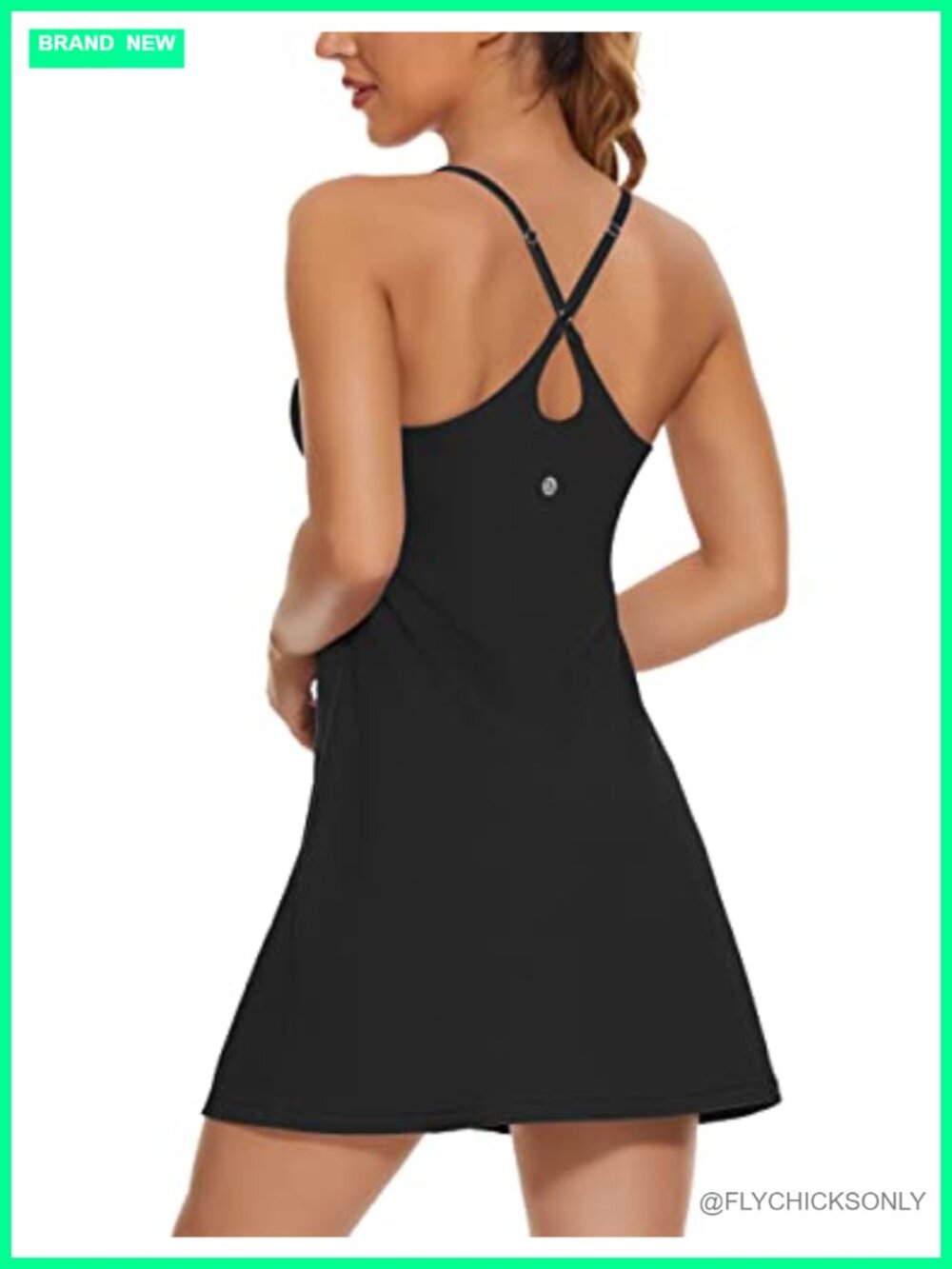 2-in-1 Tennis Dress with Built-in Bra & Shorts, Adjustable Straps, Pockets